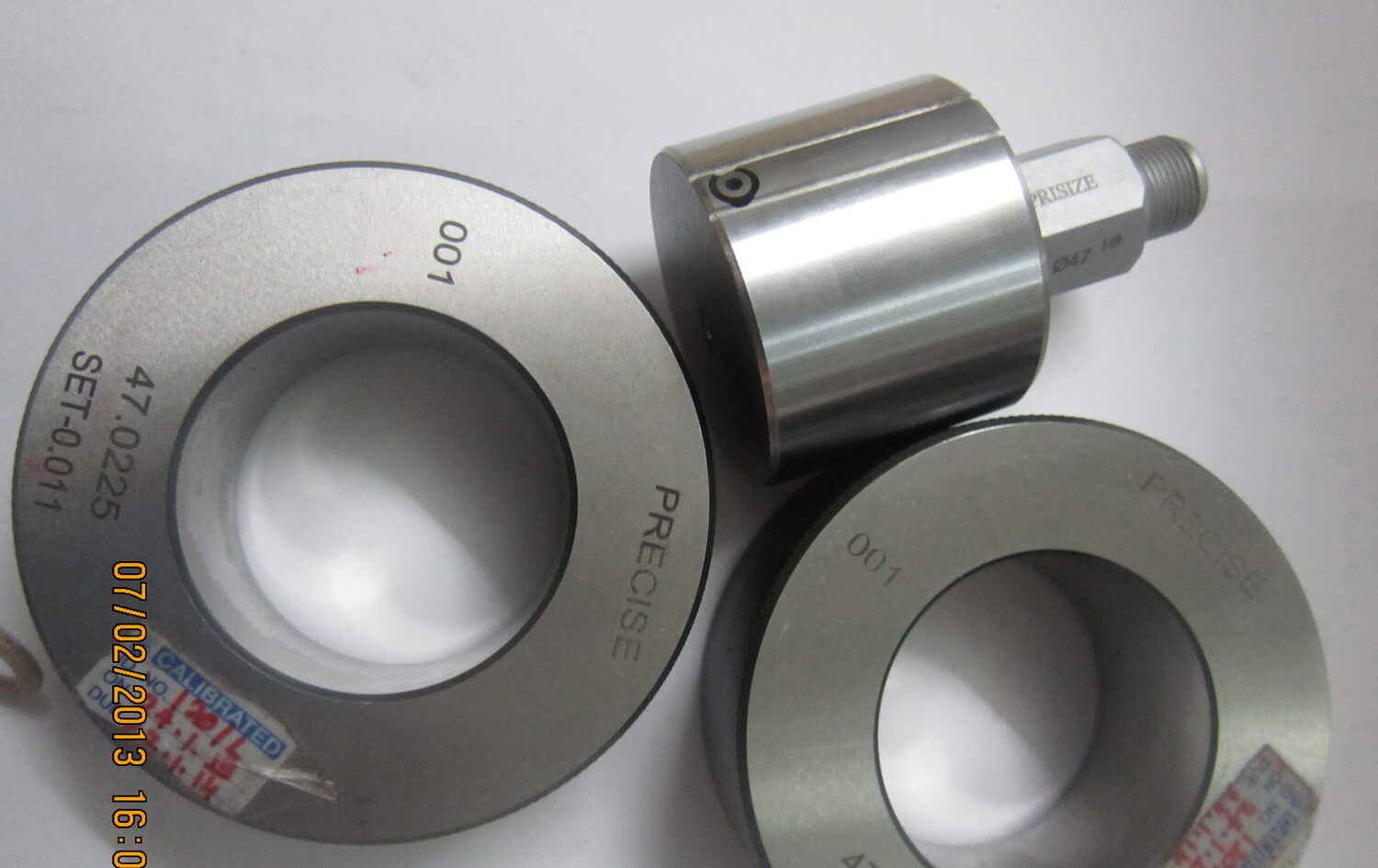 Air plug gauge with setting rings